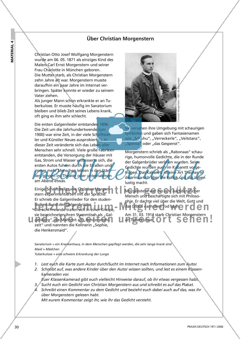 Literarische Texte im Kontext sehen - Plakate zu Autoren erstellen