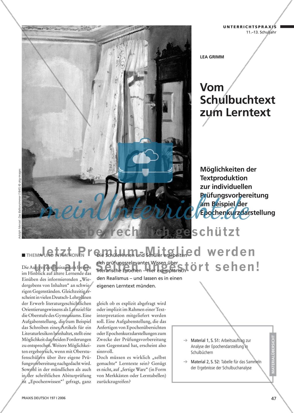 Vom Schulbuchtext zum Lerntext Preview 1