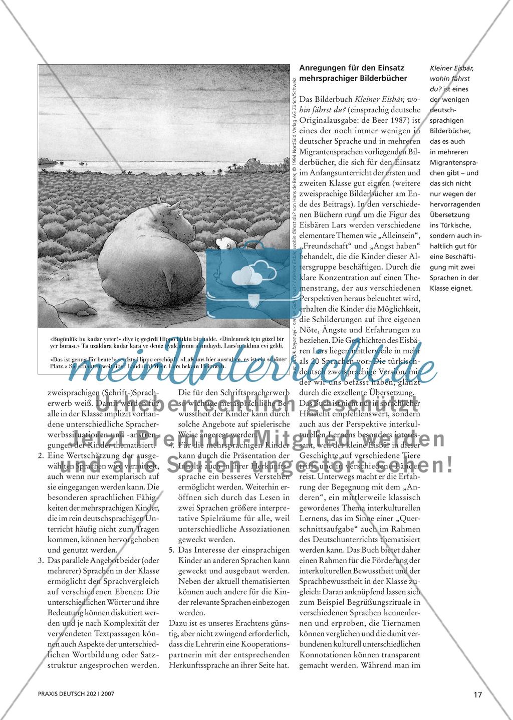 Guten Tag, kleiner Eisbär! Íyi Günler, Beyaz Ayı! - Zweisprachige Bilderbücher im Anfangsunterricht Preview 2