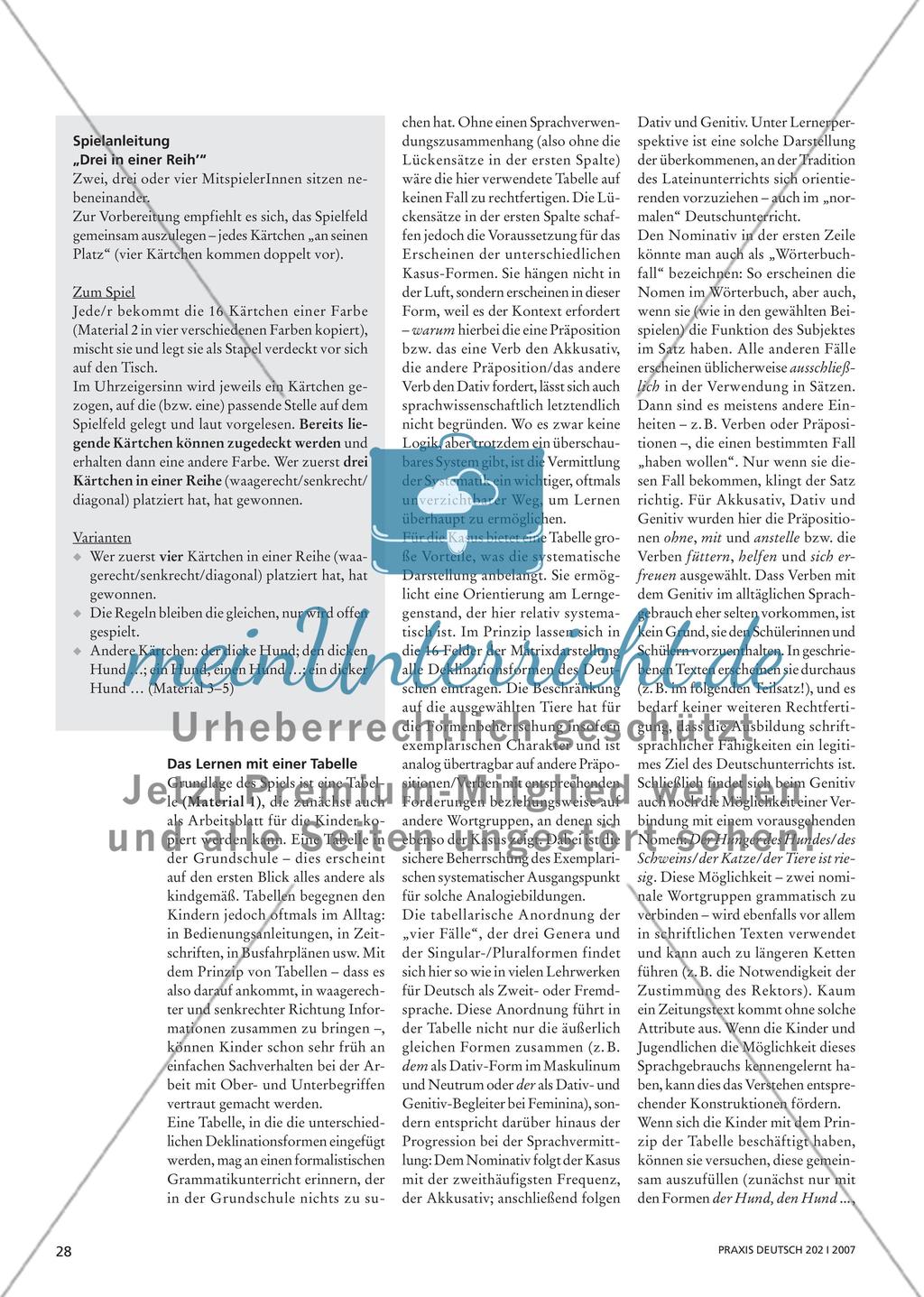 Drei in einer Reih’ - Im Falle eines Falles: Ein Deklinationsspiel Preview 5