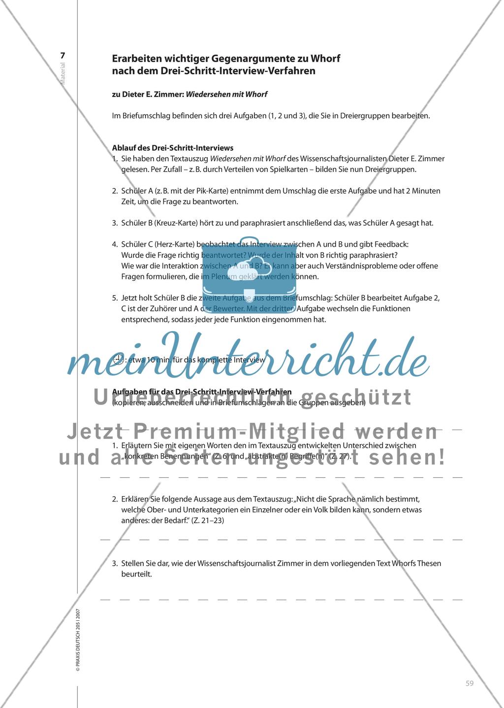 Formt die Grammatik den Gedanken? - Mit kooperativen Verfahren das Verständnis anspruchsvoller Sachtexte erleichtern Preview 10