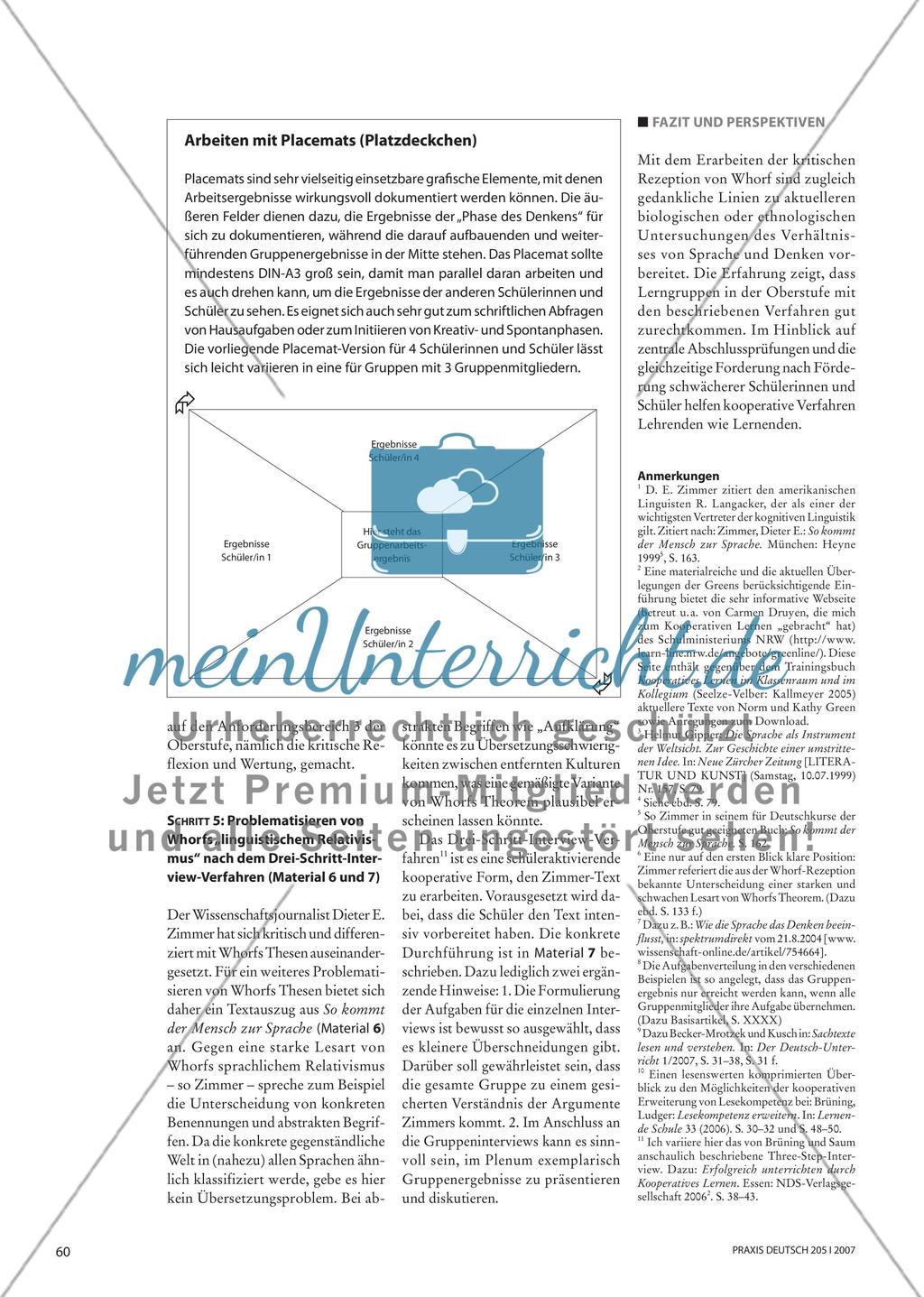 Formt die Grammatik den Gedanken? - Mit kooperativen Verfahren das Verständnis anspruchsvoller Sachtexte erleichtern Preview 11
