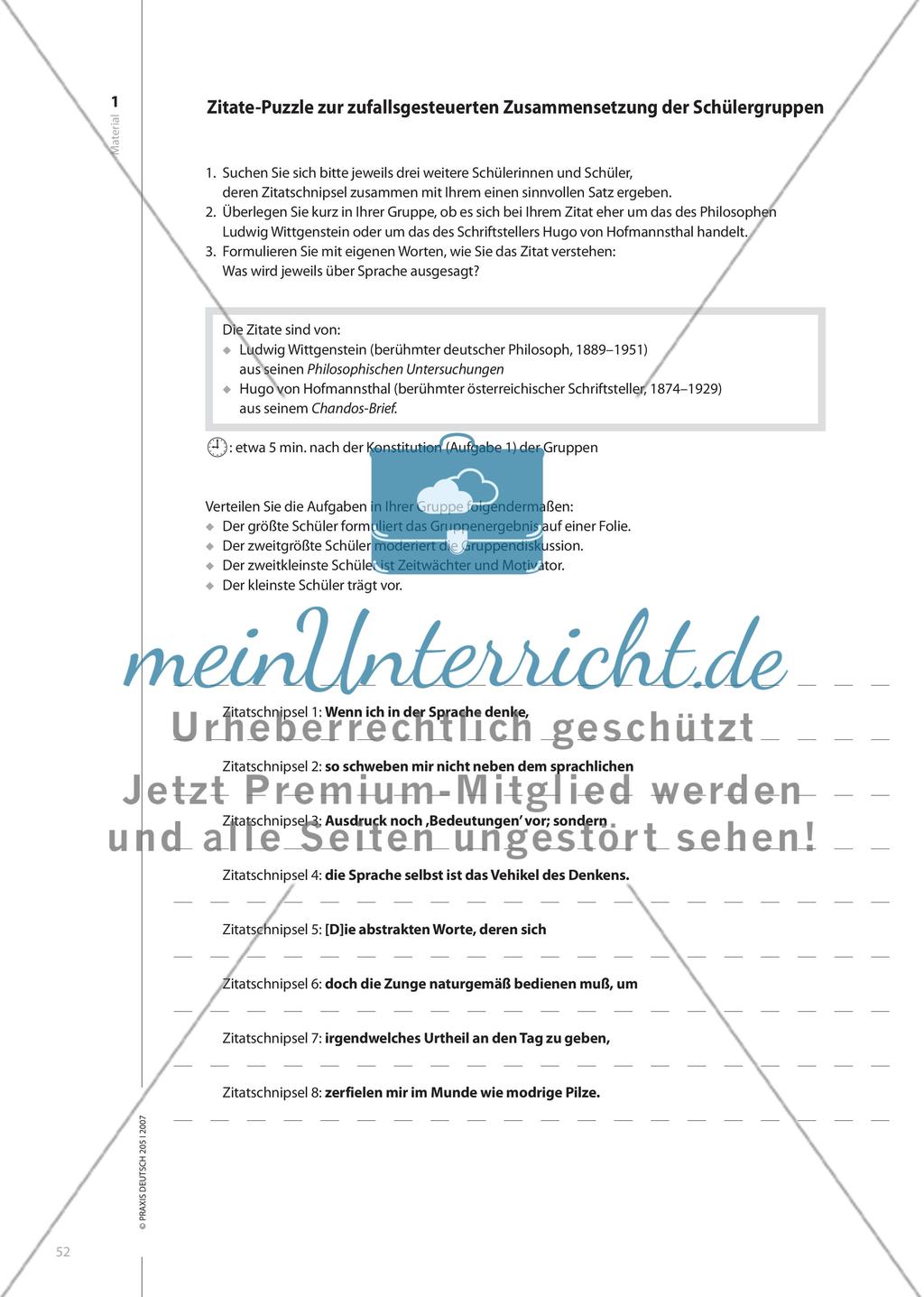 Formt die Grammatik den Gedanken? - Mit kooperativen Verfahren das Verständnis anspruchsvoller Sachtexte erleichtern Preview 3