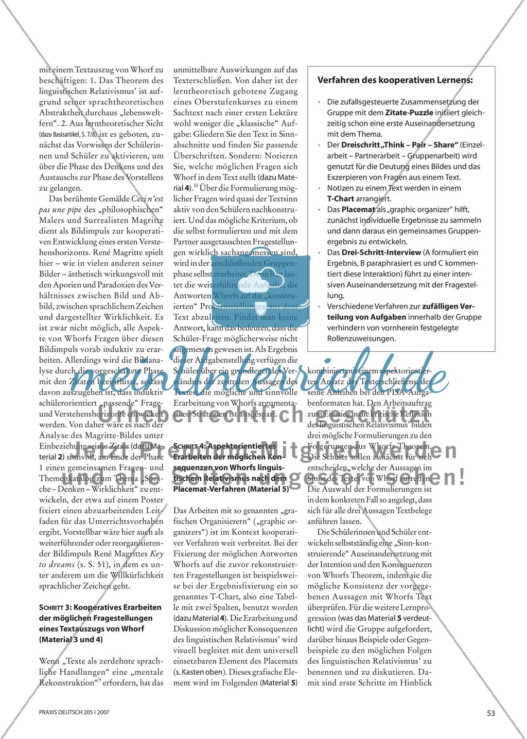 Formt die Grammatik den Gedanken? - Mit kooperativen Verfahren das Verständnis anspruchsvoller Sachtexte erleichtern Preview 4
