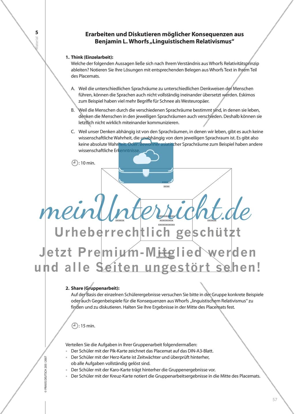 Formt die Grammatik den Gedanken? - Mit kooperativen Verfahren das Verständnis anspruchsvoller Sachtexte erleichtern Preview 8