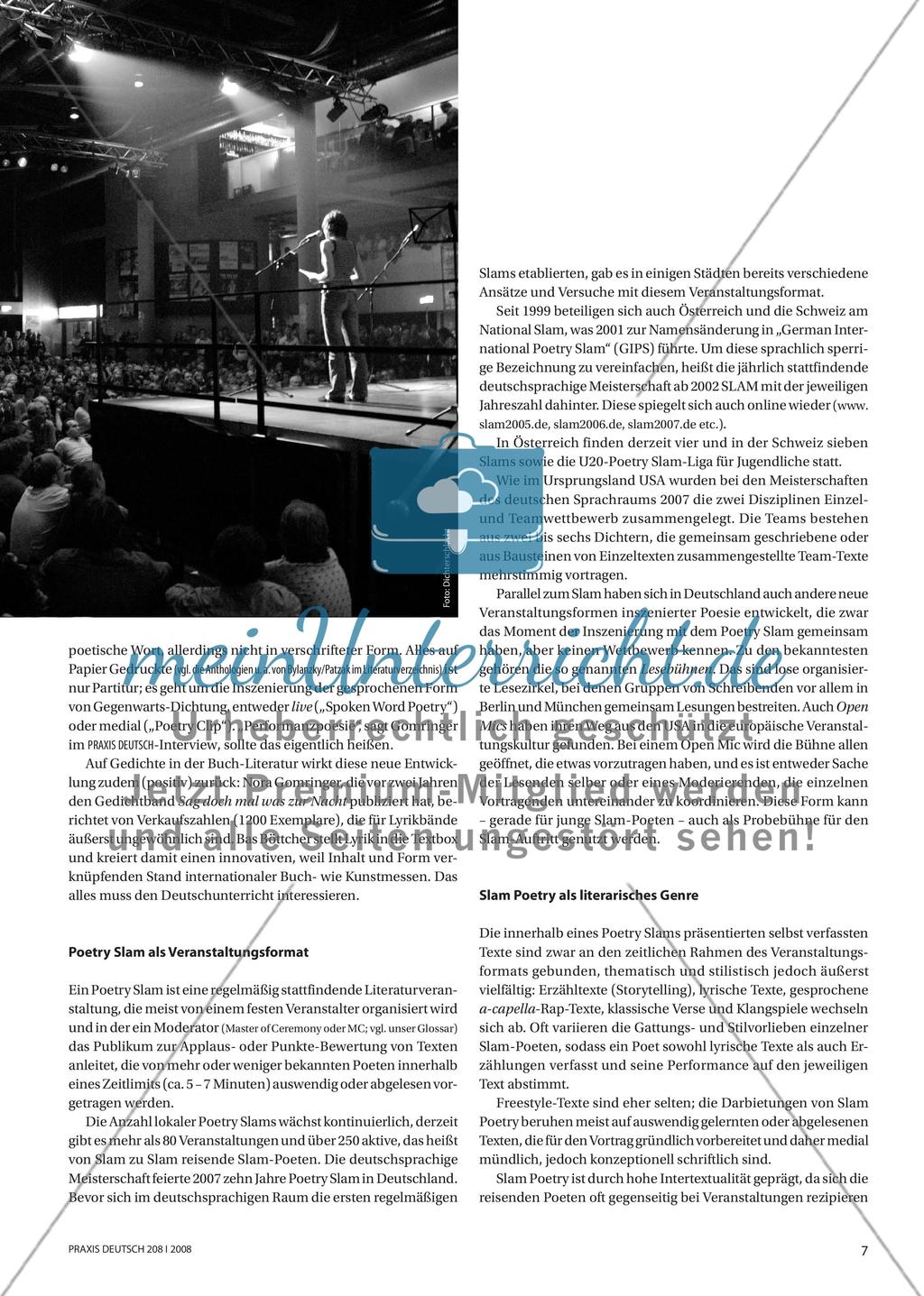 Poetry Slam & Poetry Clip - Formen inszenierter Poesie der Gegenwart Preview 2