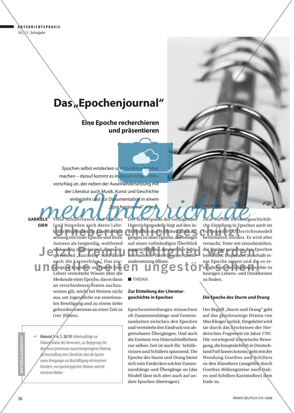 Das „Epochenjournal“ - Eine Epoche recherchieren und präsentieren Preview 1