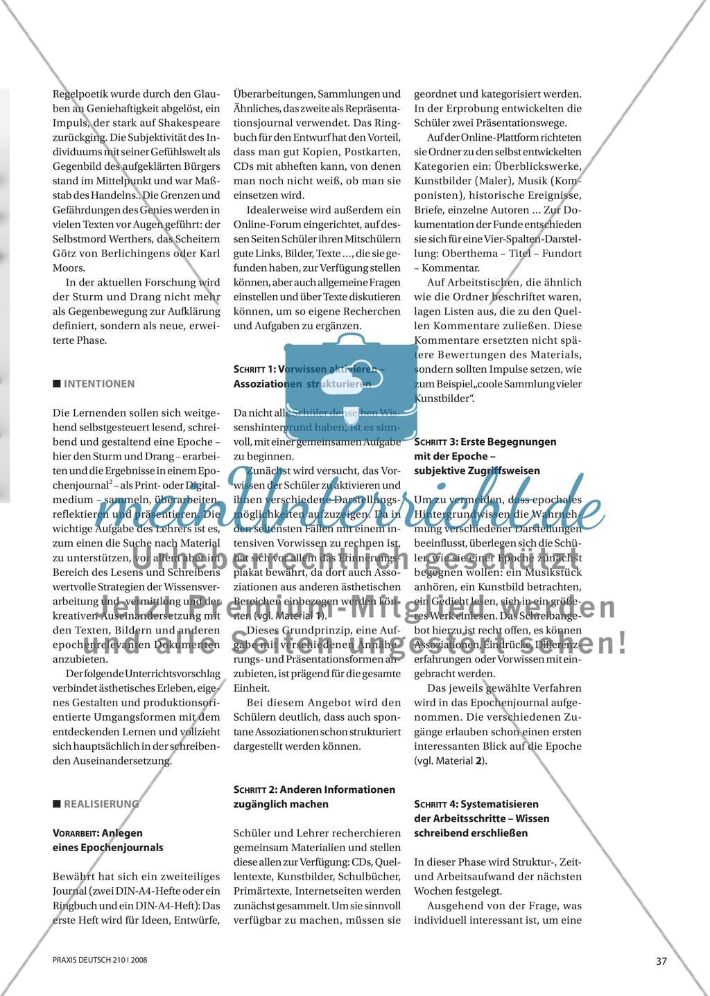 Das „Epochenjournal“ - Eine Epoche recherchieren und präsentieren Preview 2
