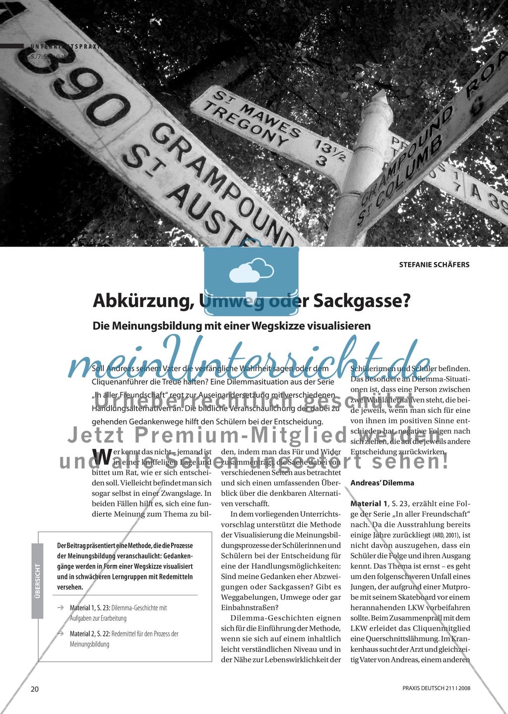 Abkürzung, Umweg oder Sackgasse? - Die Meinungsbildung mit einer Wegskizze visualisieren Preview 1
