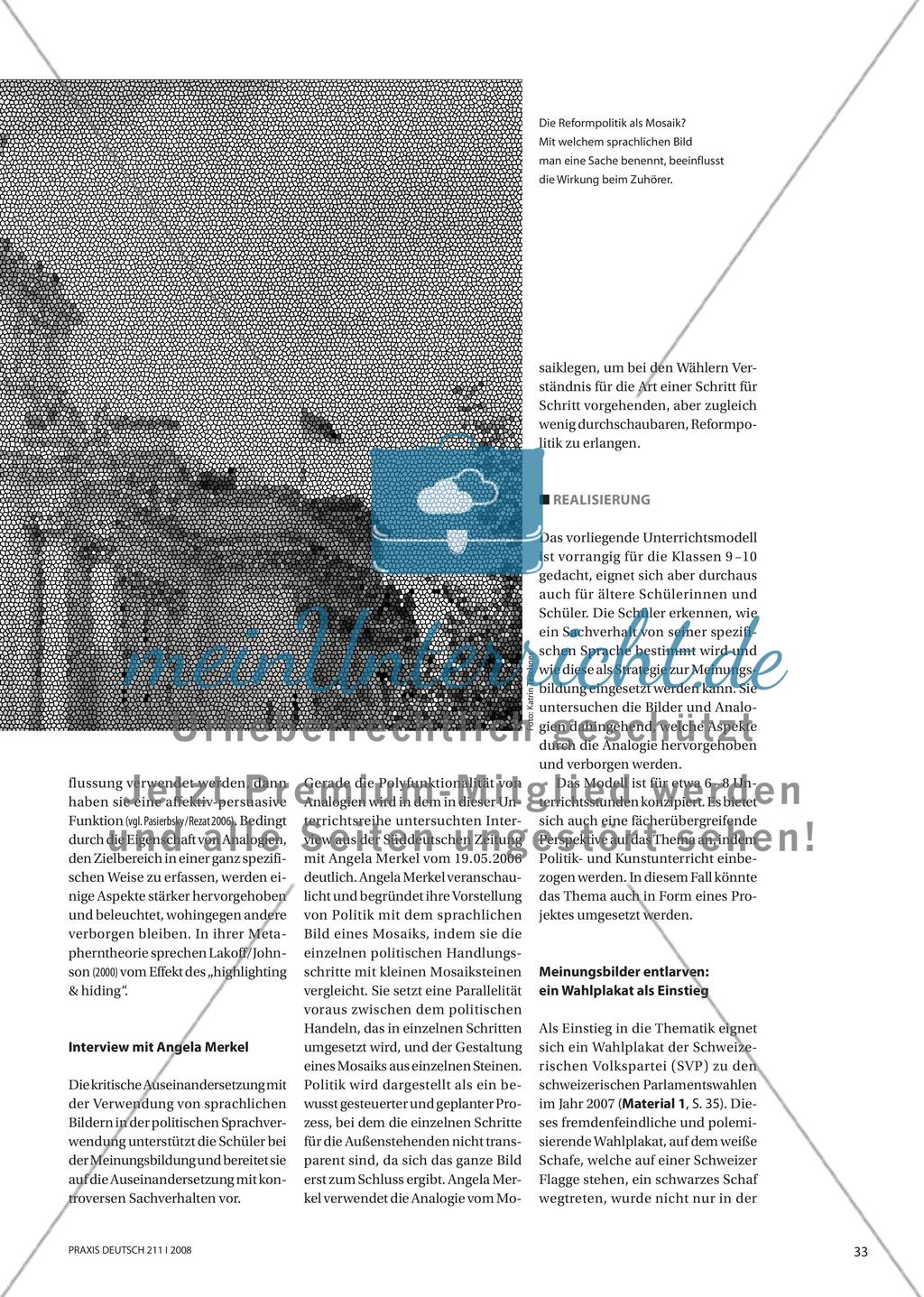 Sprachbilder in der Politik - Analogien als Strategie der Meinungsbeeinflussung Preview 2