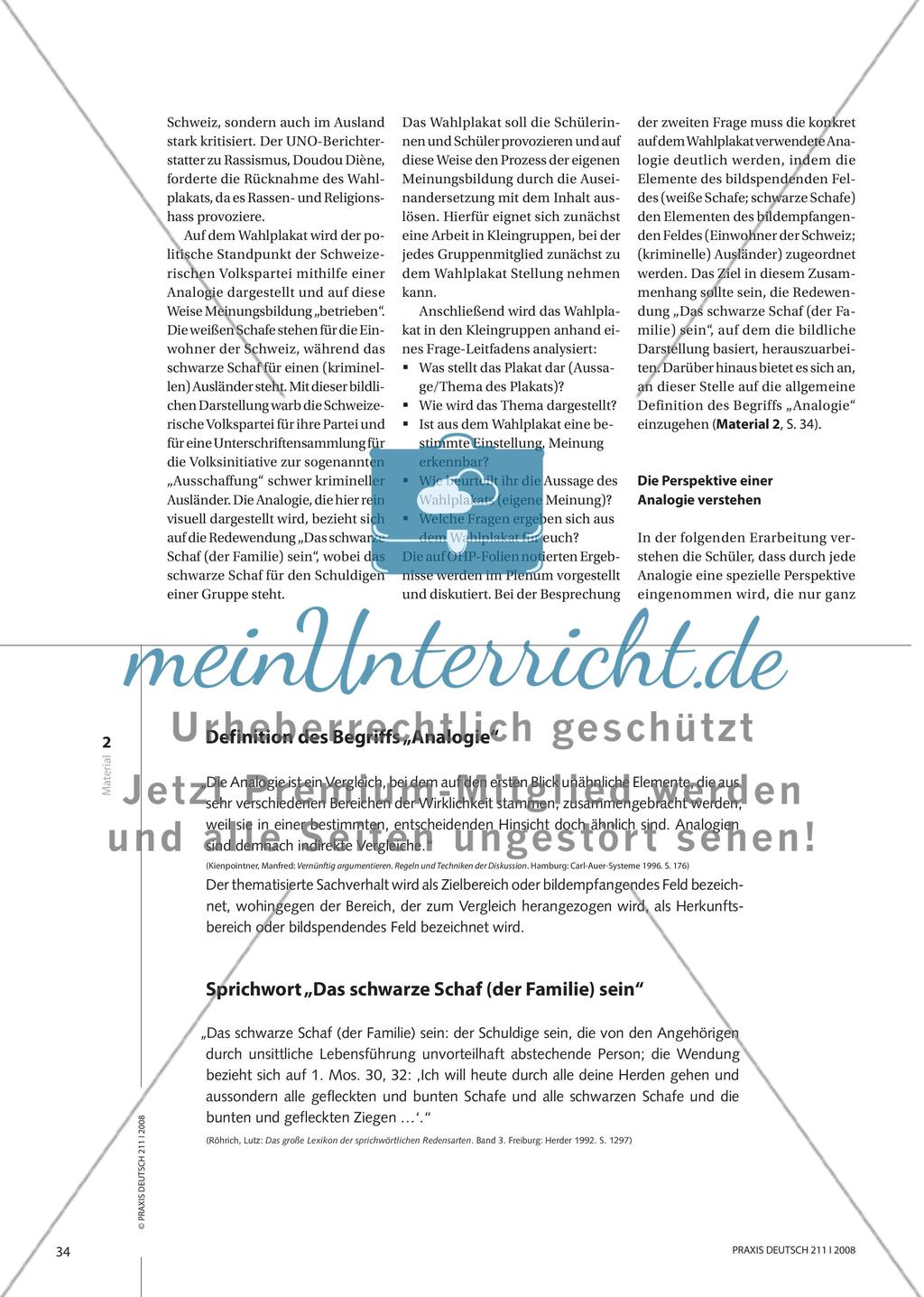 Sprachbilder in der Politik - Analogien als Strategie der Meinungsbeeinflussung Preview 3