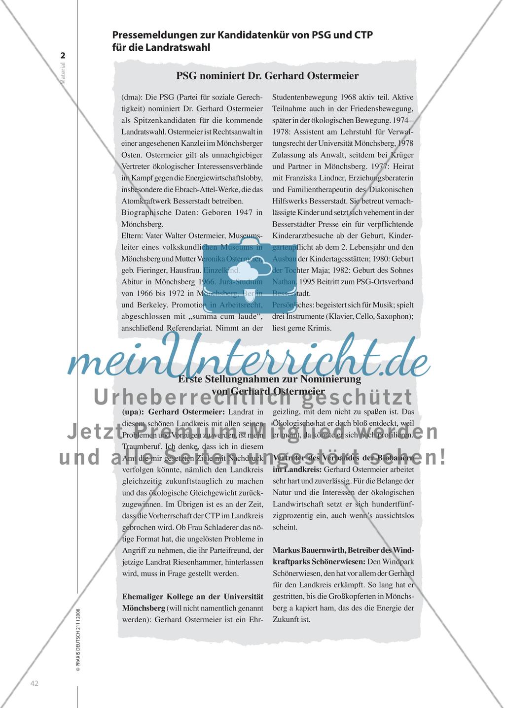 Simulation: Landratswahl in Besserstadt - Meinungsbildung im Wahlkampf Preview 5