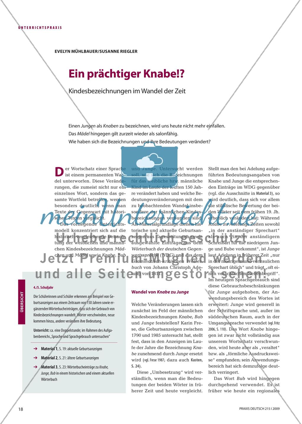 Ein prächtiger Knabe!? - Kindesbezeichnungen im Wandel der Zeit Preview 1