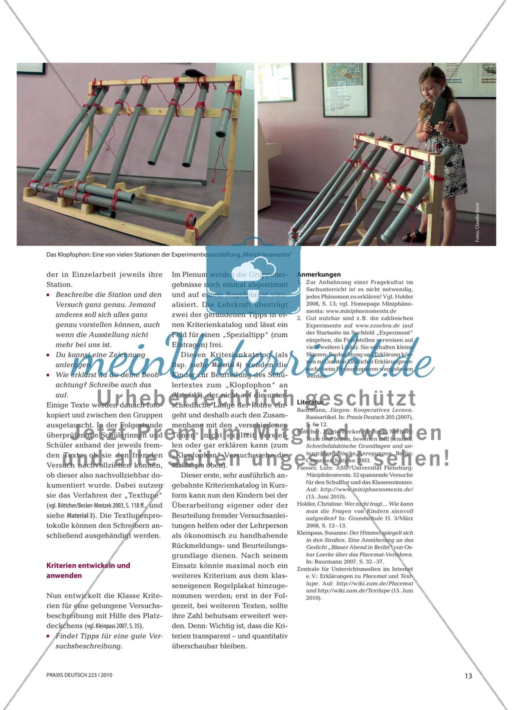 „Mit Schlappen auf die Rohre hauen“ - Kriterien zum Schreiben von Versuchsanleitungen entwickeln Preview 2