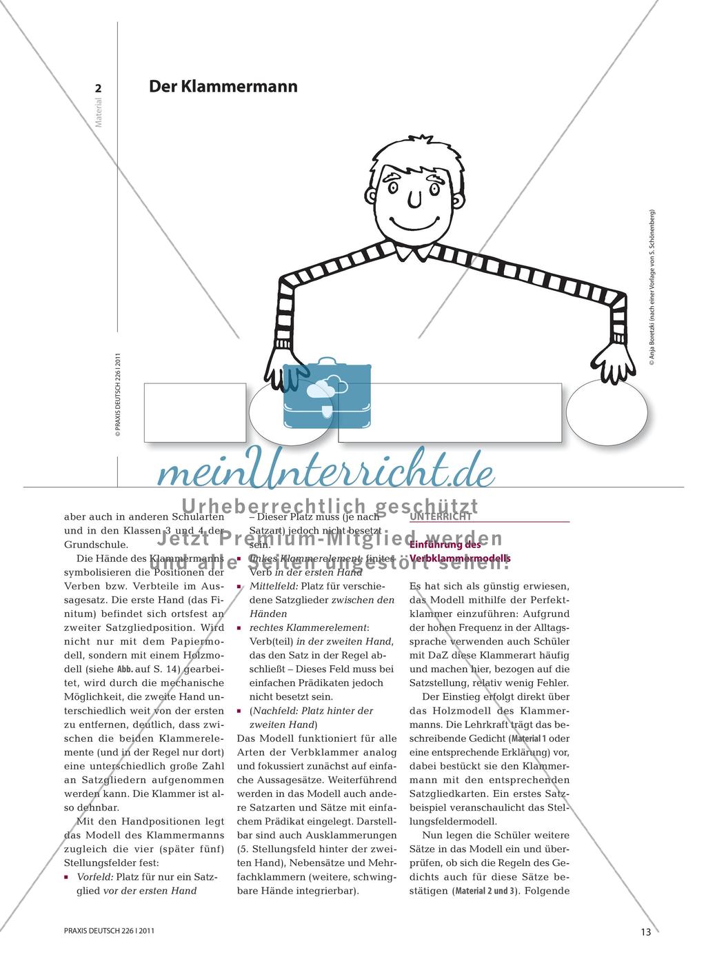 Problemfall Verbklammer? - Der Klammermann als Basismodell der Satzlehre Preview 2