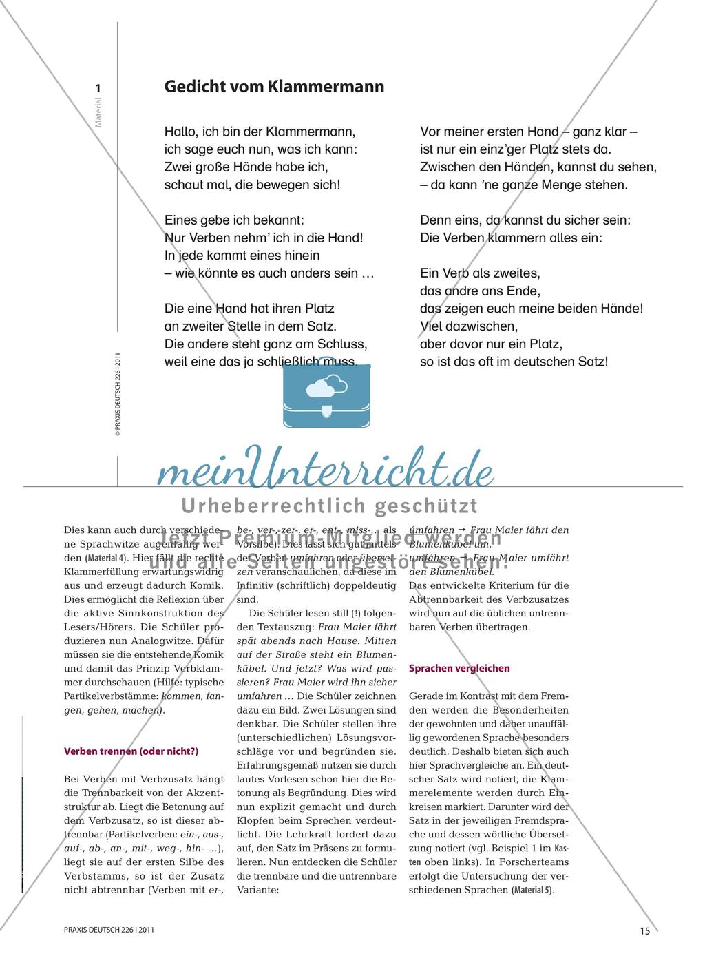 Problemfall Verbklammer? - Der Klammermann als Basismodell der Satzlehre Preview 4