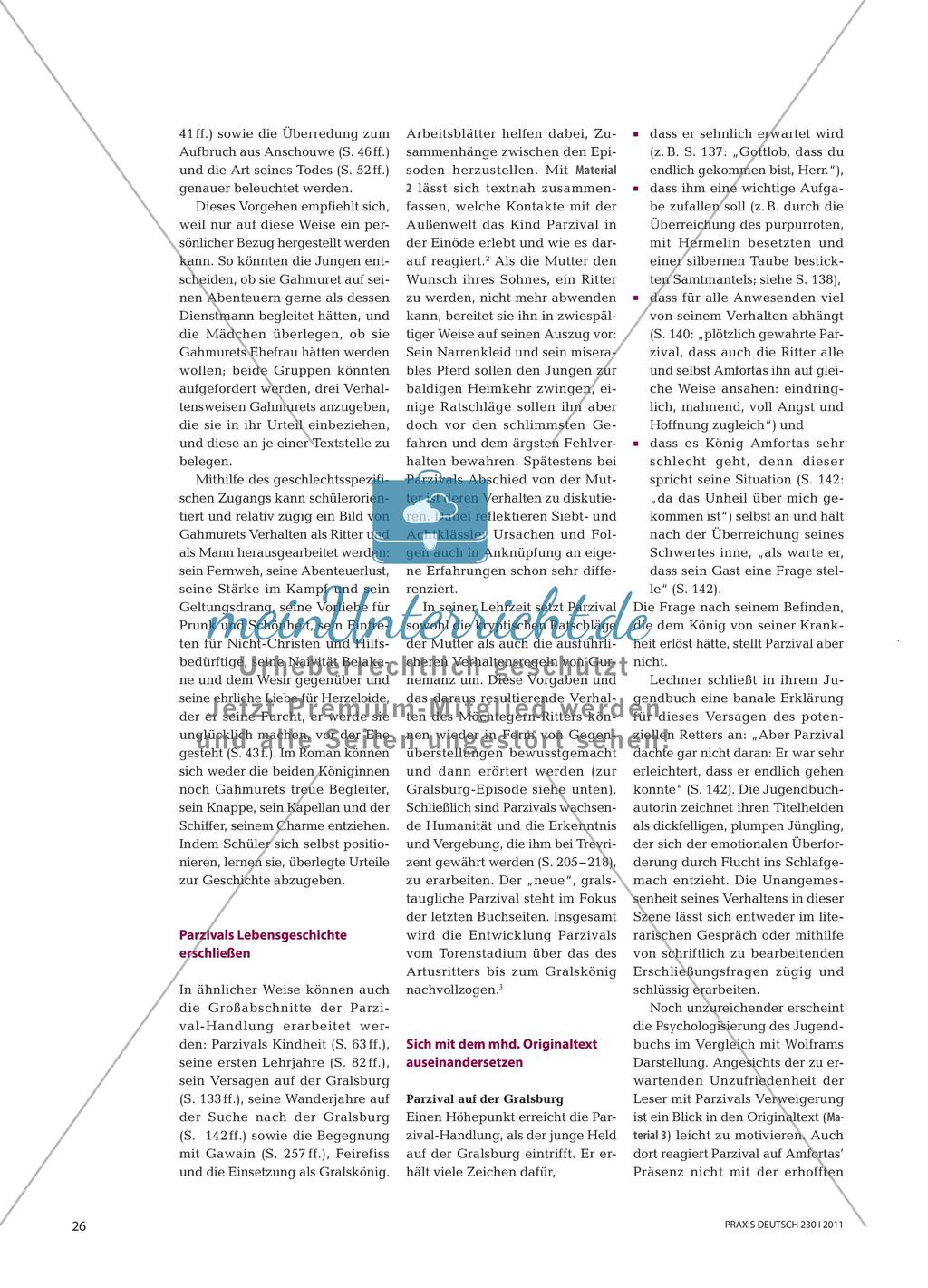 Mittelhochdeutsche Texte aus dem Jugendroman