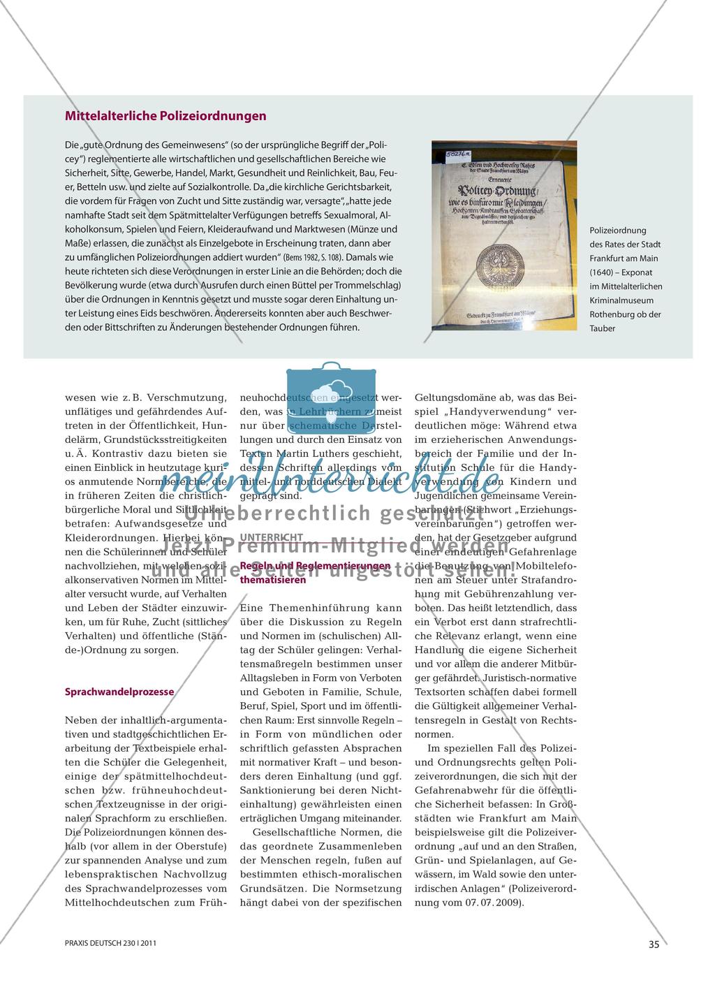 Untersuchen und Reflektieren von mittelalterlichen Polizeiordnungen Preview 2