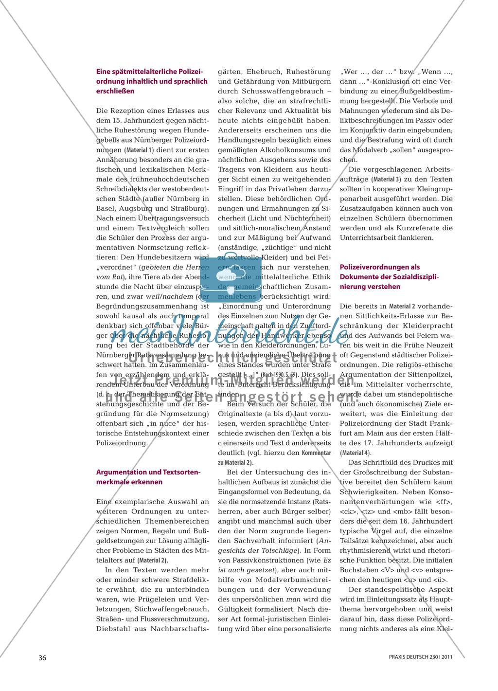 Untersuchen und Reflektieren von mittelalterlichen Polizeiordnungen Preview 3