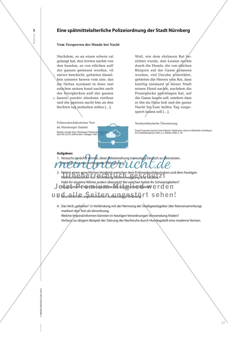 Untersuchen und Reflektieren von mittelalterlichen Polizeiordnungen Preview 4