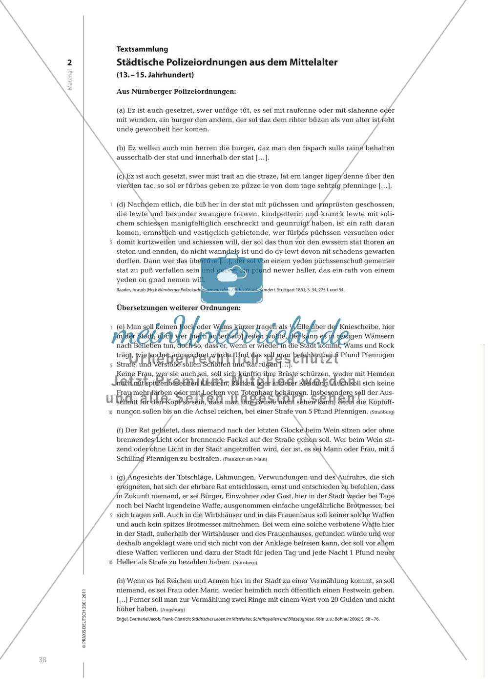Untersuchen und Reflektieren von mittelalterlichen Polizeiordnungen Preview 5