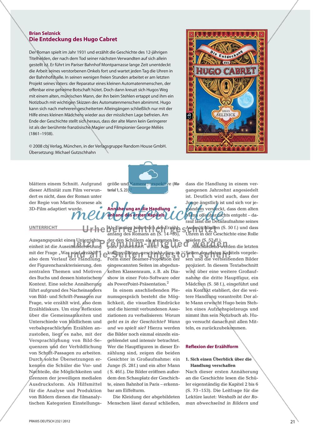Ein Roman in Worten und Bildern - Erkundung der Erzählform von Brian Selznicks Die Entdeckung des Hugo Cabret Preview 2