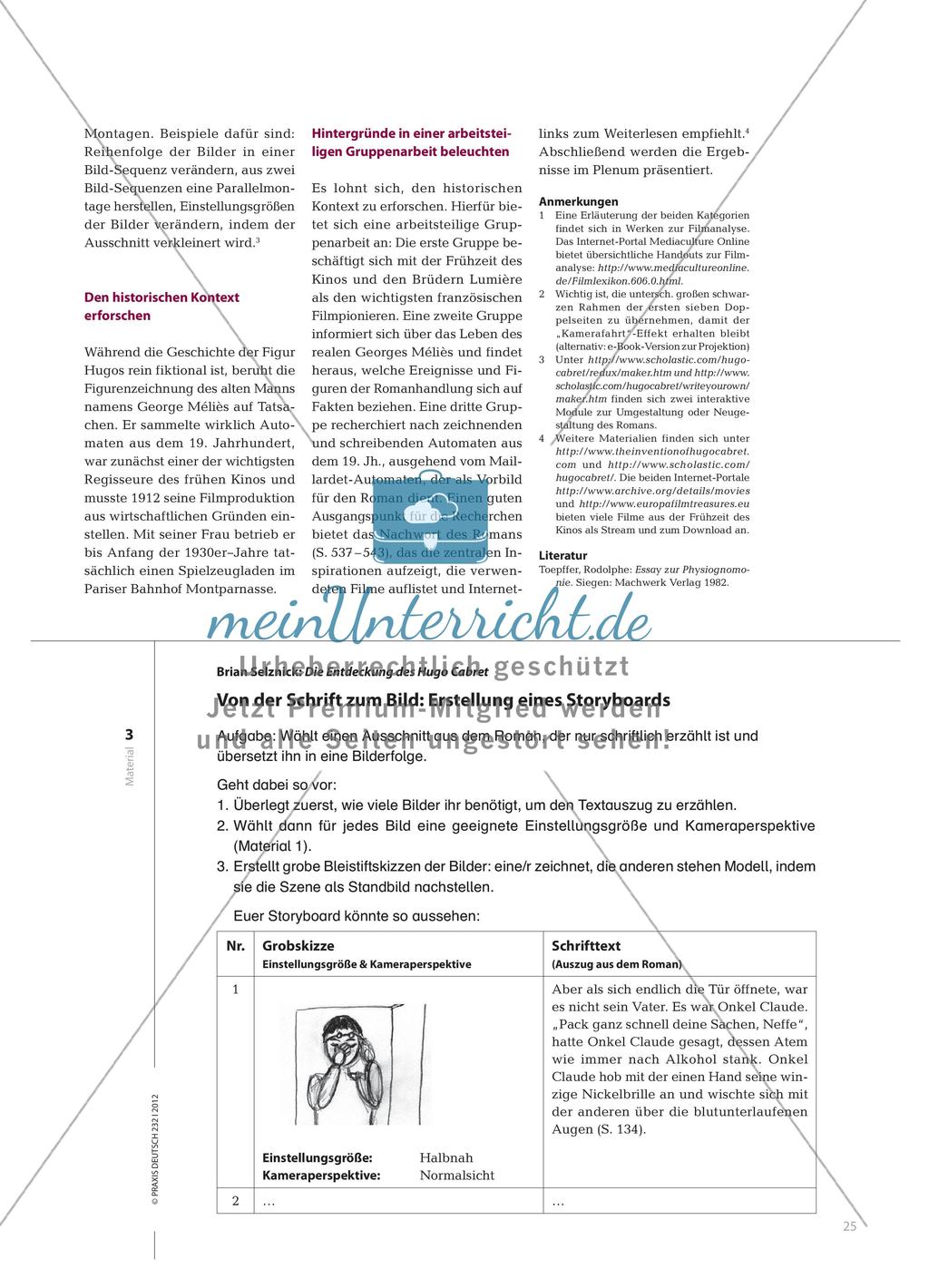 Ein Roman in Worten und Bildern - Erkundung der Erzählform von Brian Selznicks Die Entdeckung des Hugo Cabret Preview 6