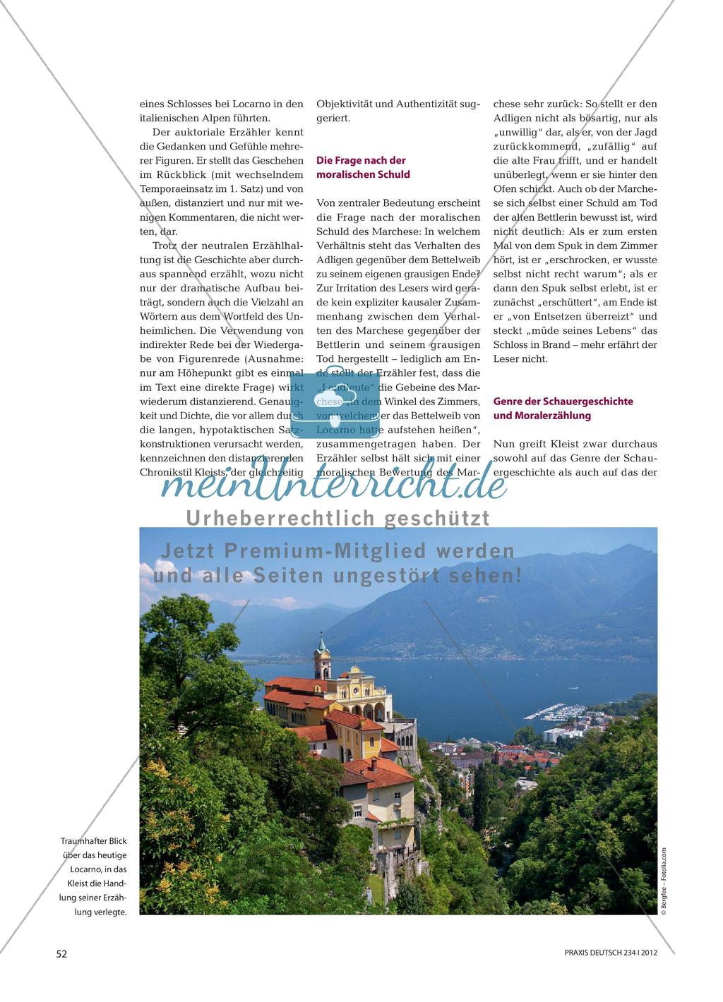 Das Bettelweib von Locarno - Aus einer Leistungsaufgabe lernen Preview 2