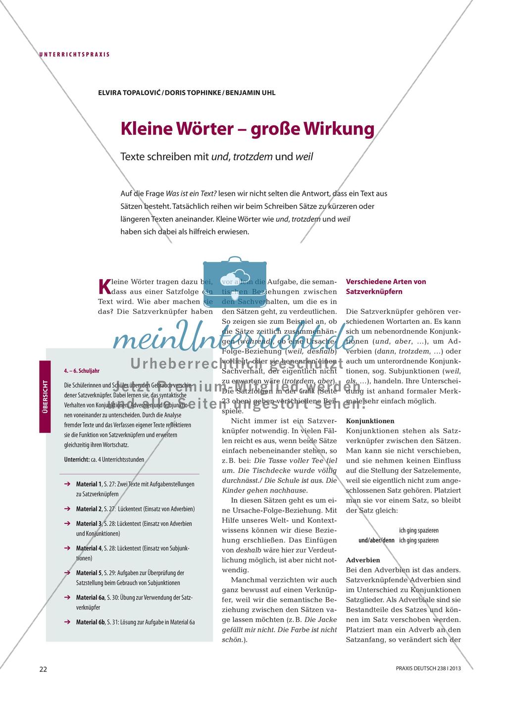 Kleine Wörter – große Wirkung: Texte schreiben mit und, trotzdem und weil Preview 1