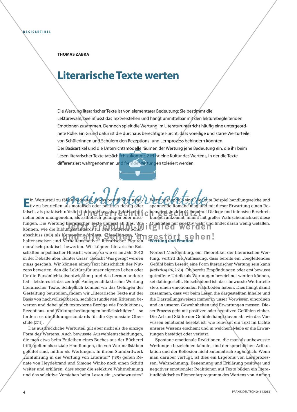 Literarische Texte werten Preview 1