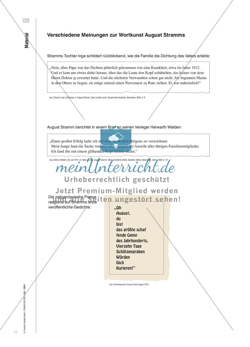 Die Wortkunst August Stramms - Eigene und fremde Wertungen diskutieren Preview 7