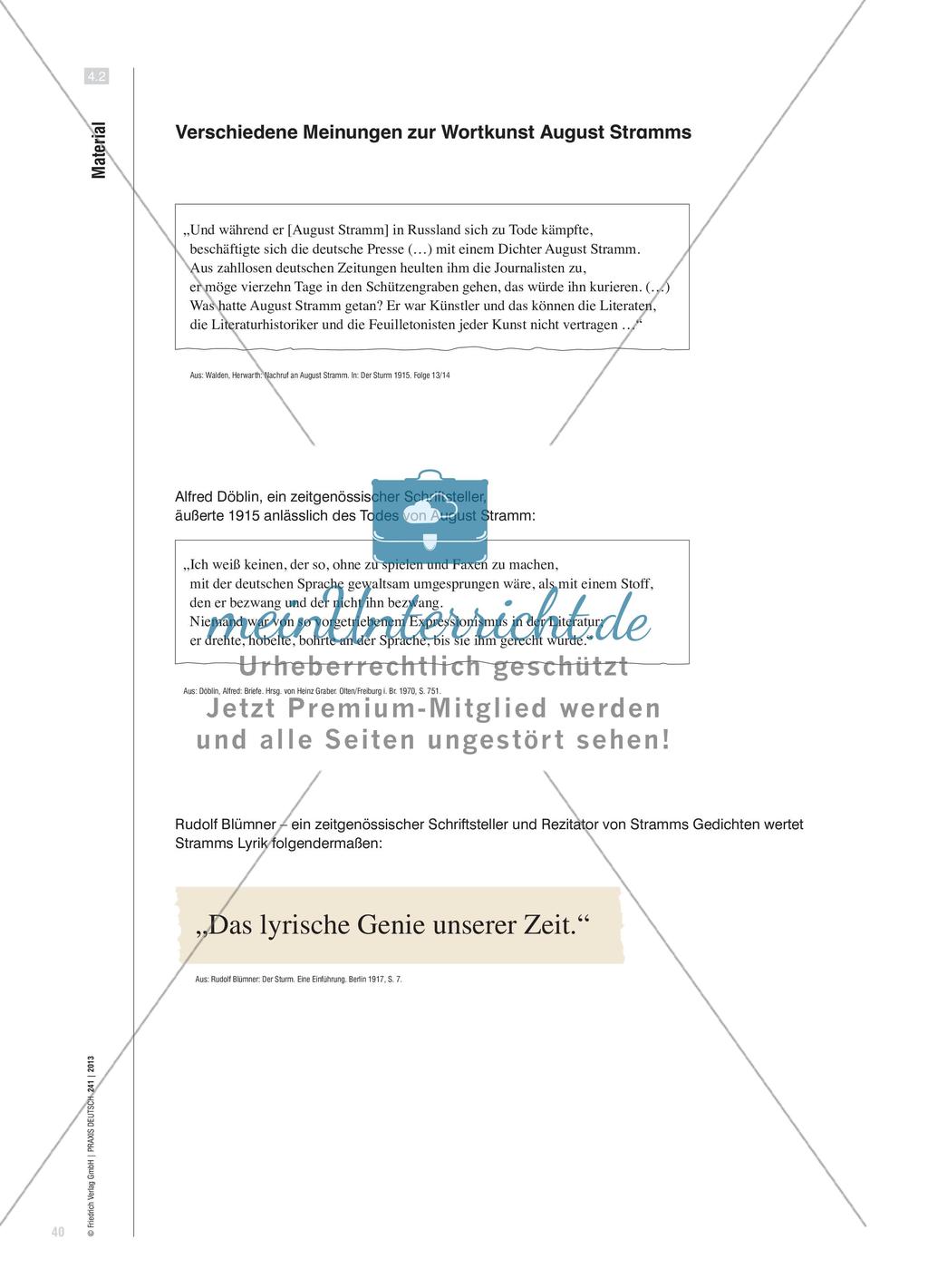 Die Wortkunst August Stramms - Eigene und fremde Wertungen diskutieren Preview 8