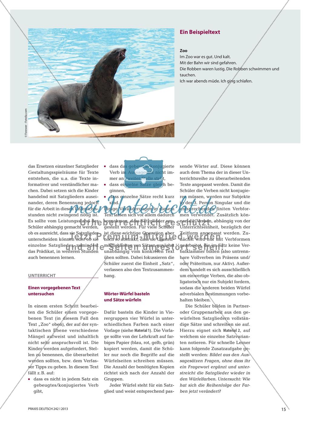 Sätze wie zusammengewürfelt … - Satzstrukturen in Texten überarbeiten Preview 2