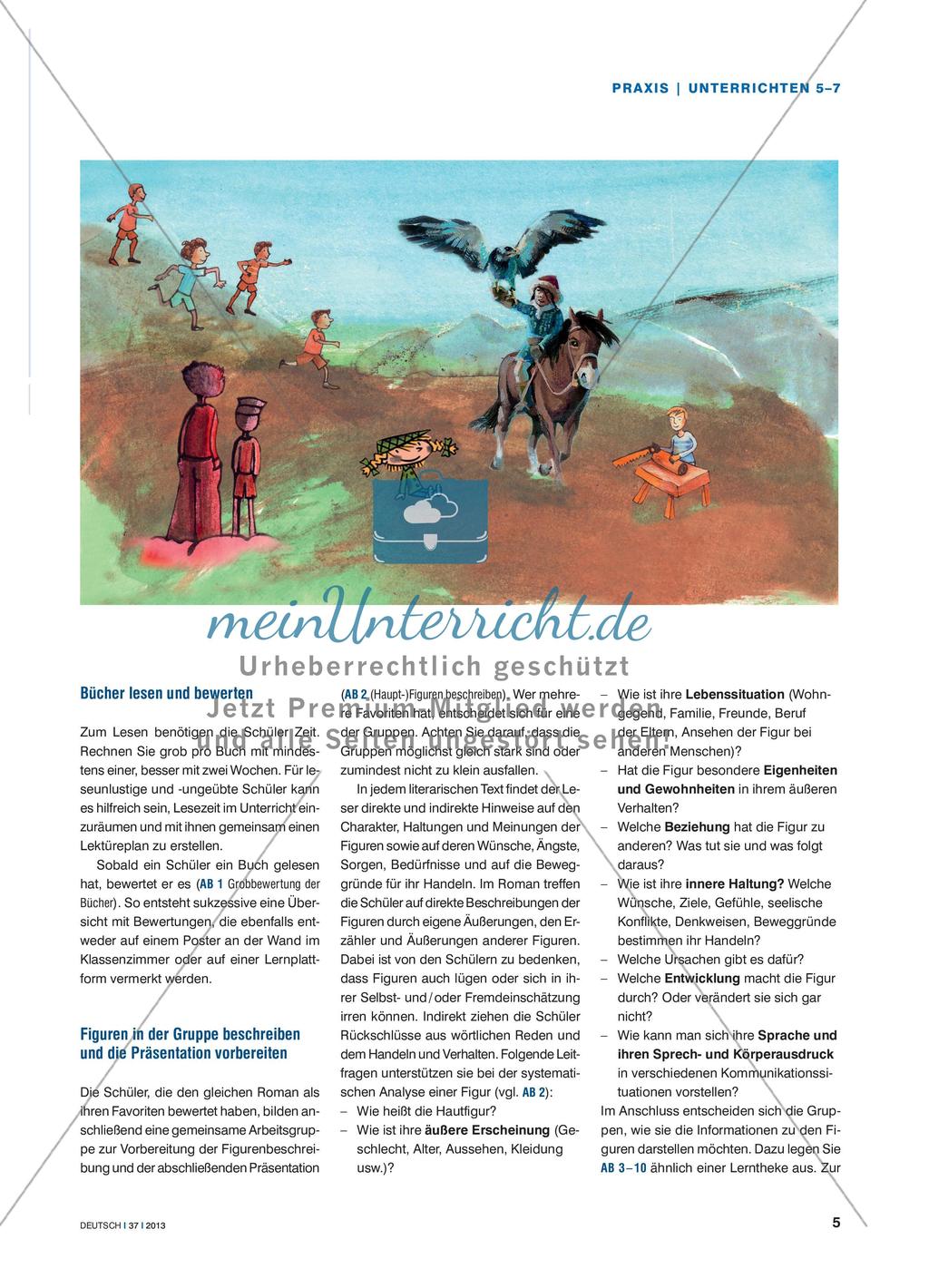 Meine Lieblingsfigur ist … - Romanfiguren vor der Klasse vorstellen Preview 2