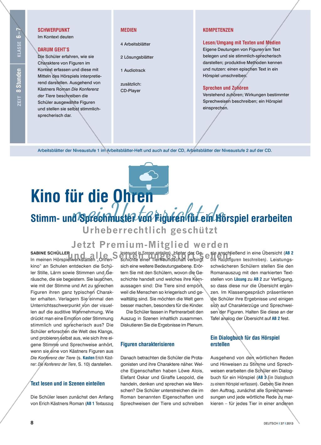 Kino für die Ohren - Stimm- und Sprechmuster von Figuren für ein Hörspiel erarbeiten Preview 1
