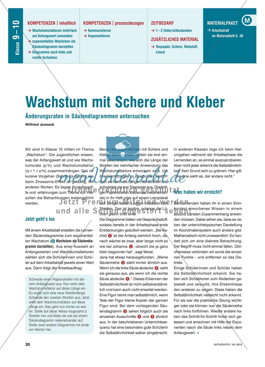 Wachstum mit Schere und Kleber - Änderungsraten in Säulendiagrammen Preview 1