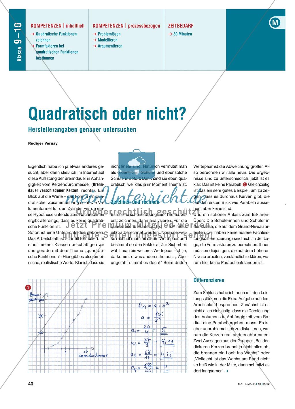 Quadratisch oder nicht? - Untersuchung von Herstellerangaben Preview 1