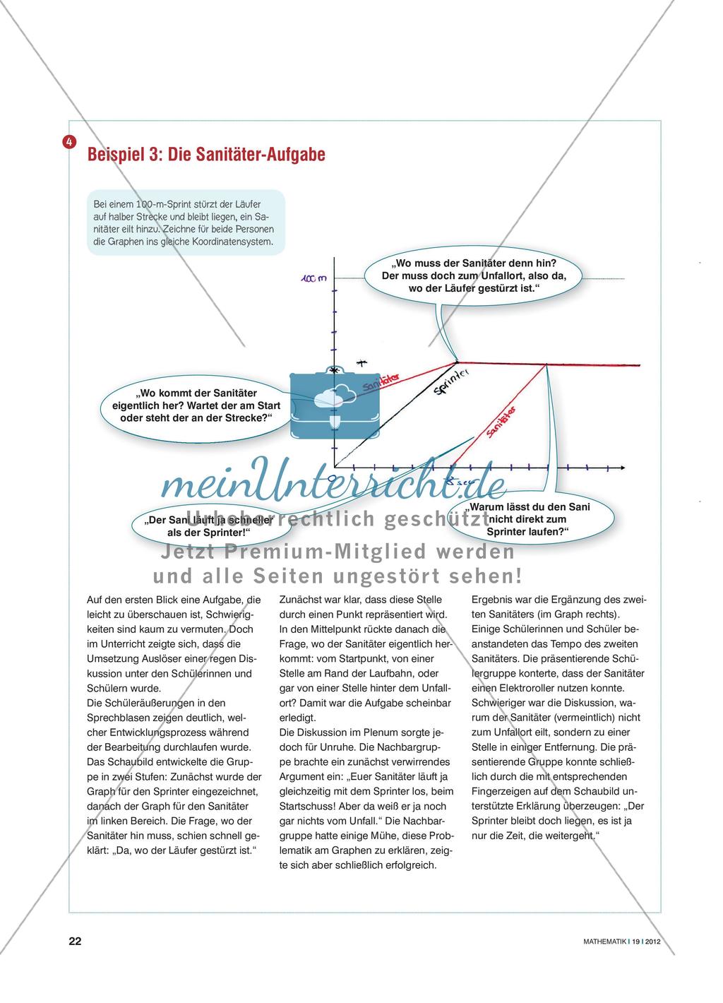 Sanitäter sind doch keine Hellseher! - Funktionsgraphen inhaltlich verstehen und anderen erklären Preview 3