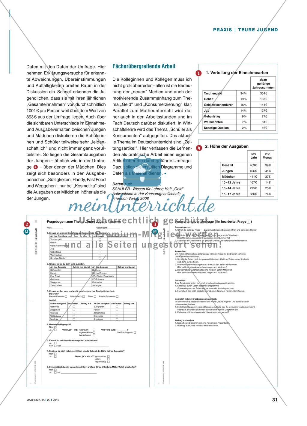Auswertung der Daten zum Einnahme- und Ausgabeverhalten von Jugendlichen Preview 2