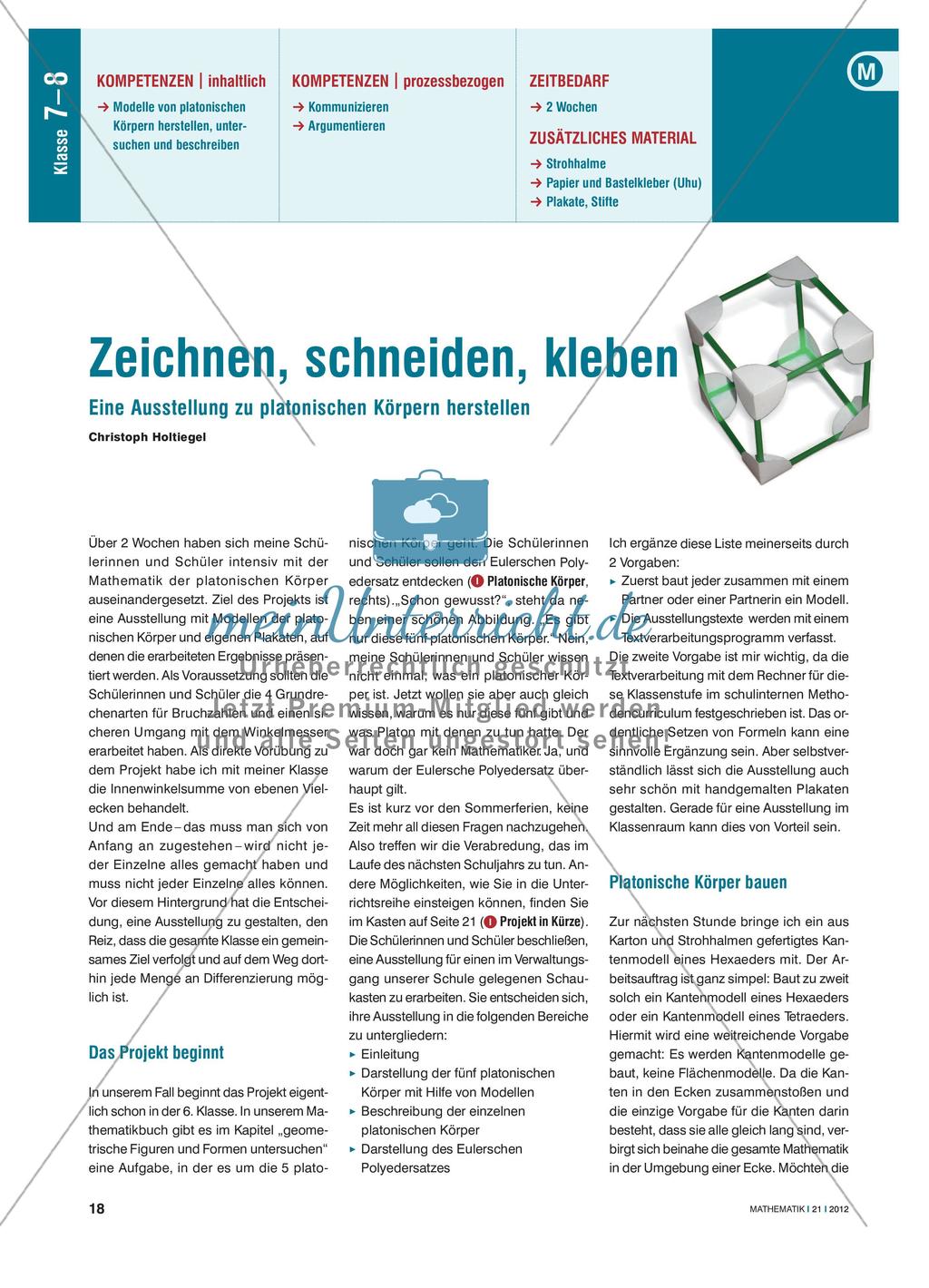 Zeichnen, schneiden, kleben - Eine Ausstellung zu platonischen Körpern Preview 1