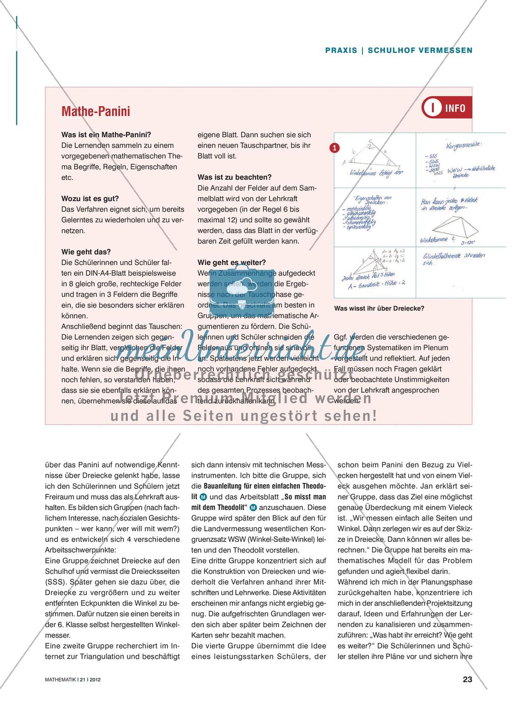 Wir vermessen unsere Welt - Dreiecke als mathematisches Modell Preview 2