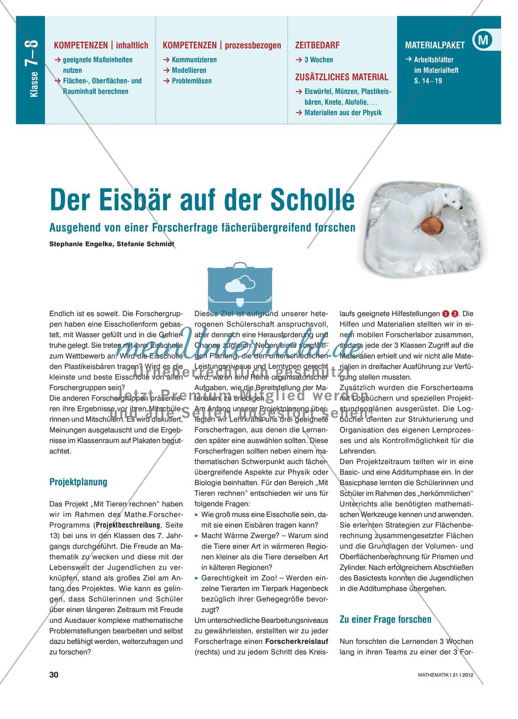Der Eisbär auf der Scholle - Fächerübergreifende Forschung ausgehend von einer Forscherfrage Preview 1