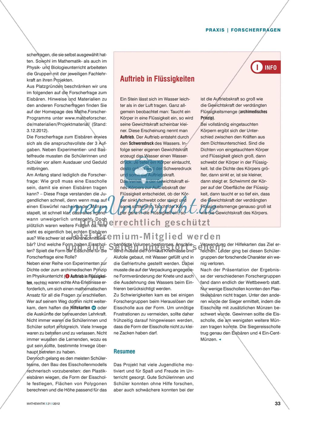 Der Eisbär auf der Scholle - Fächerübergreifende Forschung ausgehend von einer Forscherfrage Preview 4
