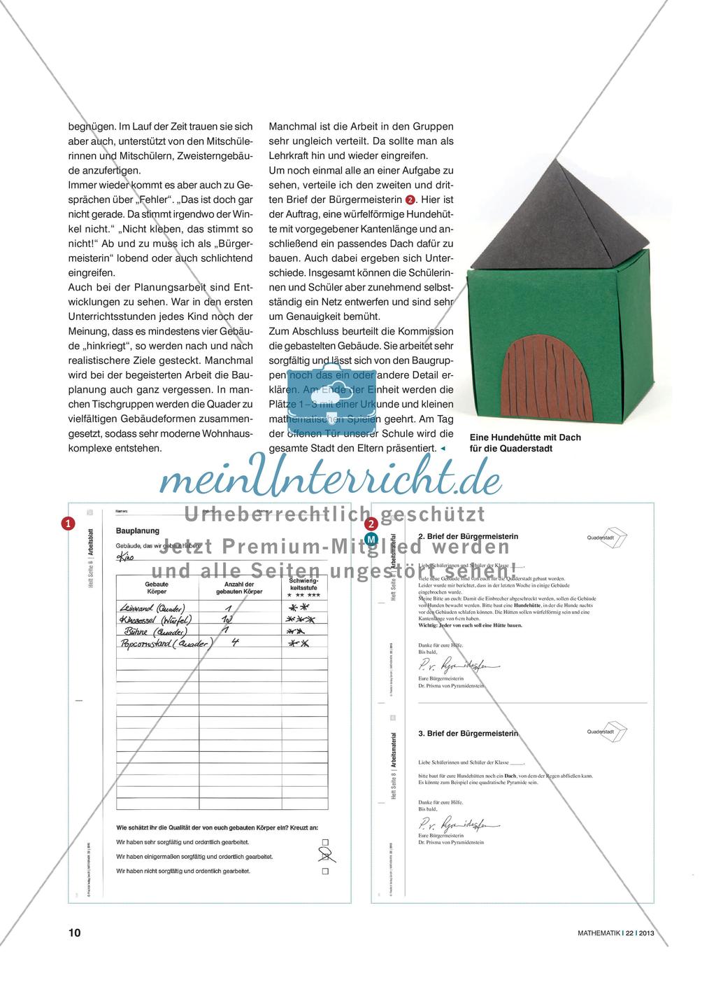 Planung einer Quaderstadt - Körpernetze von quaderförmigen Gebäuden und Einrichtungsgegenständen Preview 3