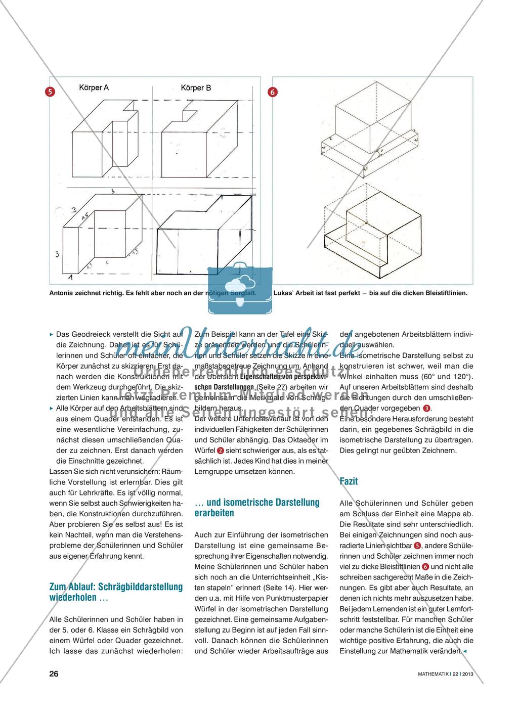 Aus 3D mach 2D - Perspektivisches Zeichnen von Körpern Preview 3
