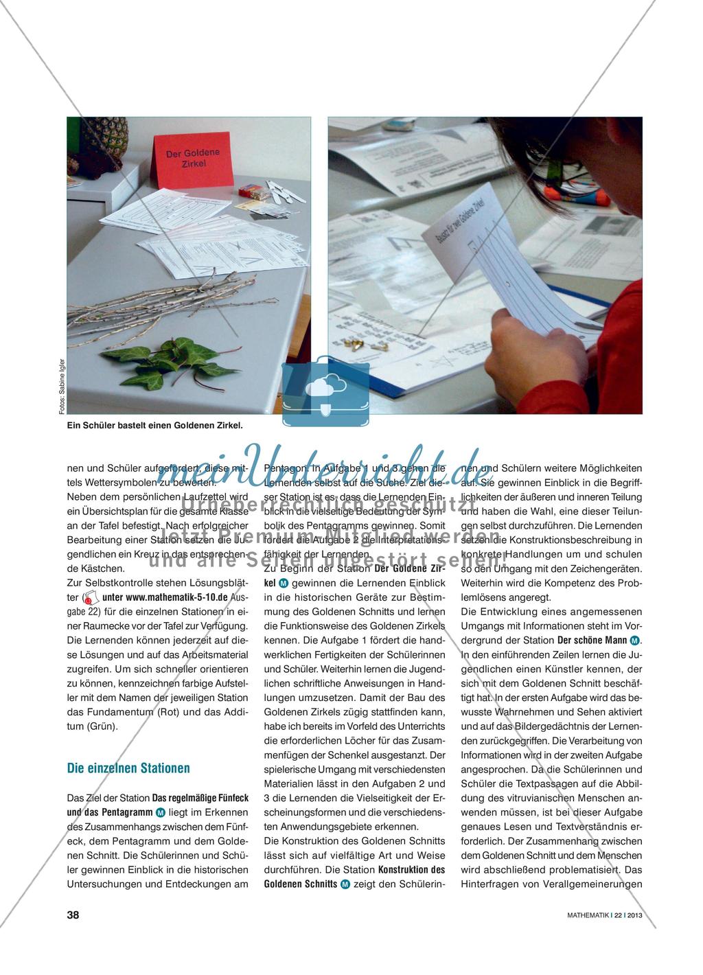 Der Harmonie auf der Spur - Ein Stationenlernen zum Goldenen Schnitt Preview 3