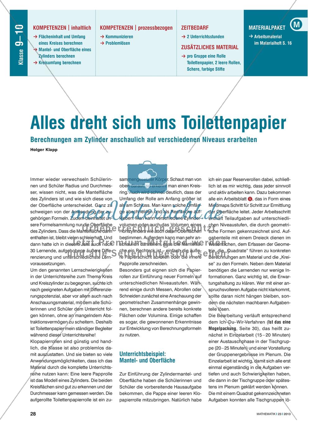 Berechnungen am Zylinder auf unterschiedlichen Niveaustufen Preview 1