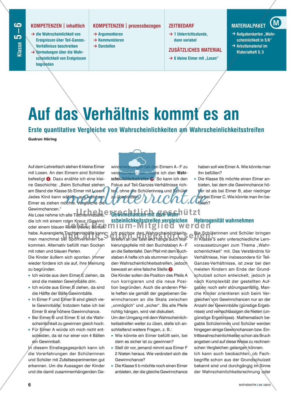 Erste quantitative Vergleiche von Wahrscheinlichkeiten am Wahrscheinlichkeitsstreifen Preview 1