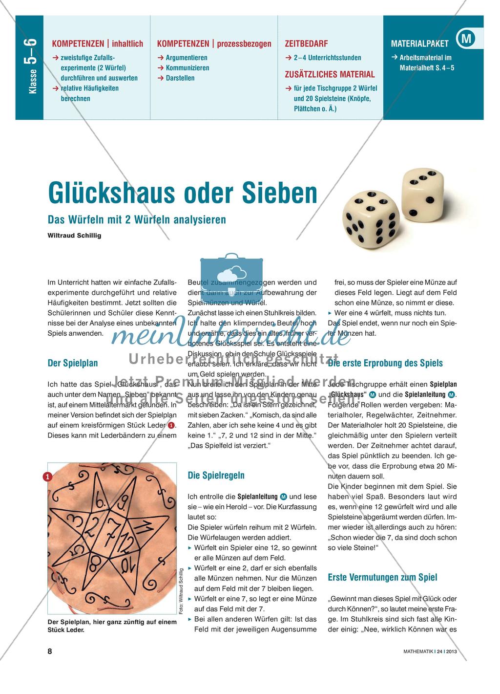 Glückshaus oder Sieben - Zweistufige Zufallsexperimente Preview 1