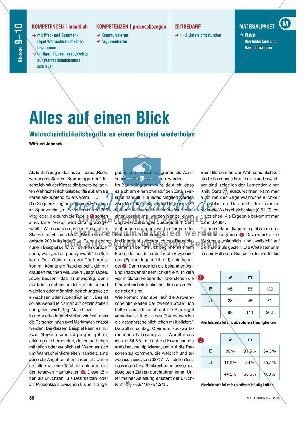 Alles auf einen Blick - Wiederholung der Wahrscheinlichkeitsbegriffe an einem Beispiel Preview 1